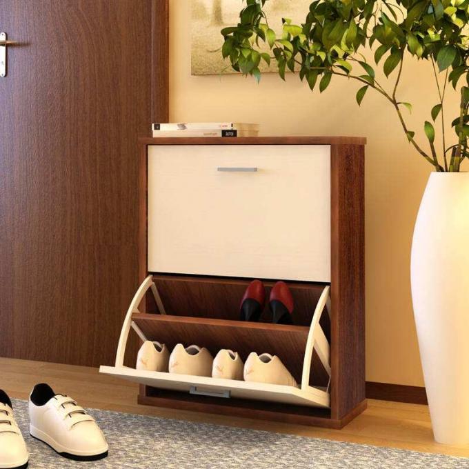 Gabinete de madera del zapato del pino durable/desgaste - gabinete coloreado resistente del zapato del Paulownia