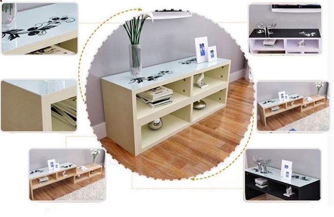 Fácil limpiar los muebles modificados para requisitos particulares sala de estar del soporte de madera TV de la luz del diseño moderno