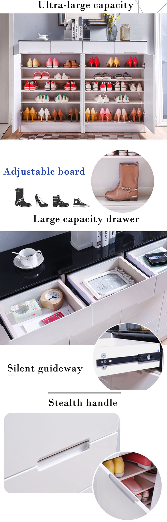 Gabinetes durables a prueba de humedad del tablero de partícula para el estante del zapato de la sala de estar