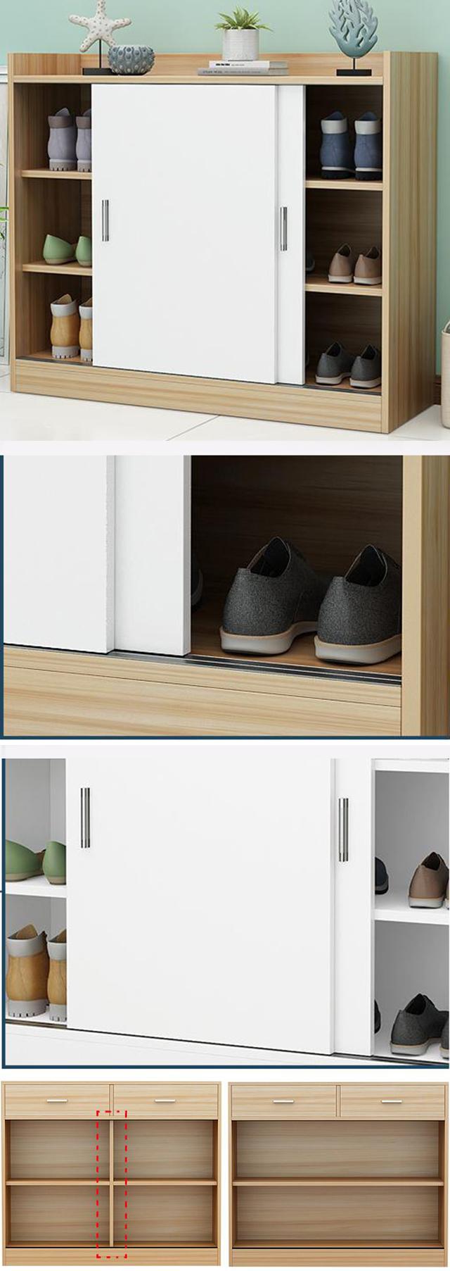 Gabinete de madera real de lujo ligero del zapato con 3 cajones para multifuncional