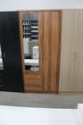 Foldable Doors Marine Plywood Wardrobe / Open - Shelves Wooden Cloth Cabinet