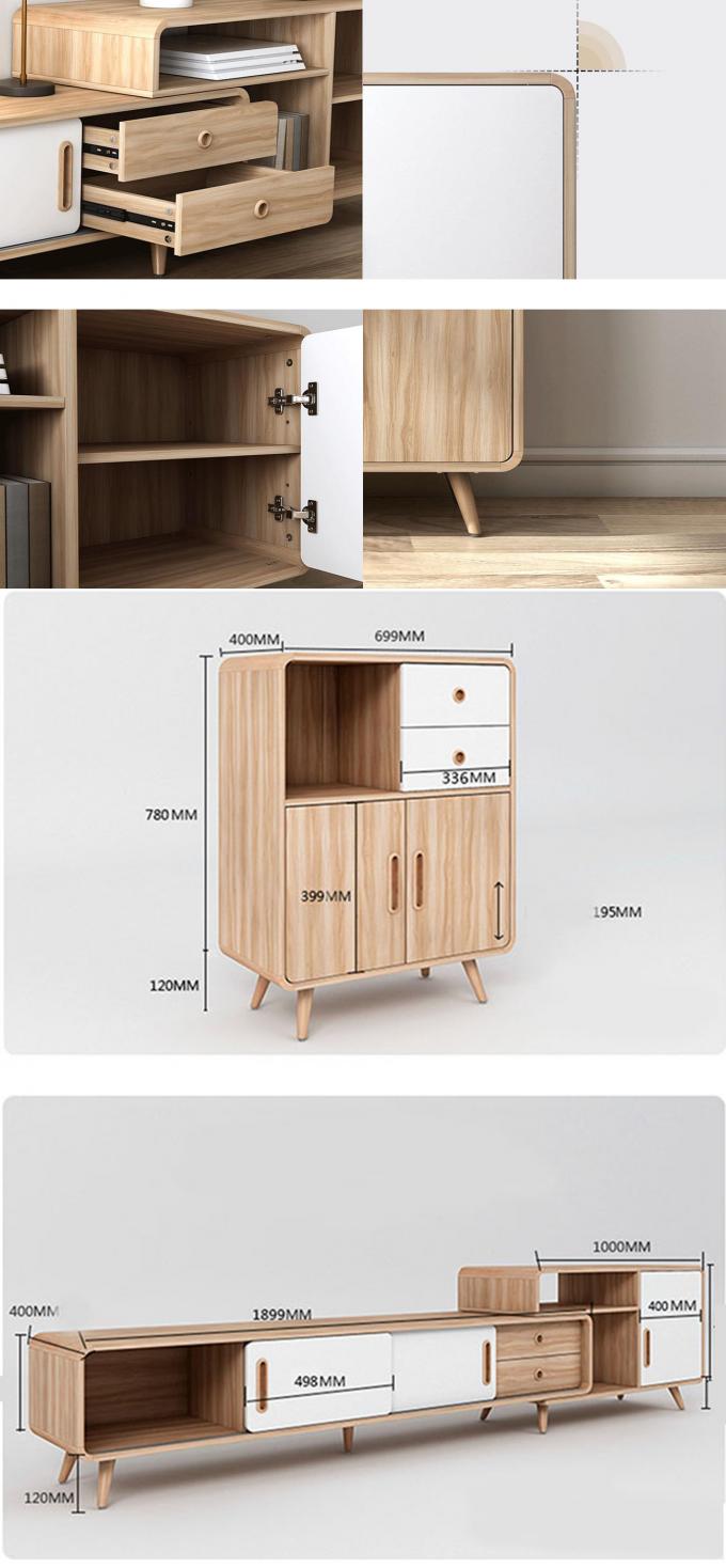 Muebles simples modernos de la sala de estar del hogar de la prenda impermeable del gabinete de madera sólida TV del diseño del estilo